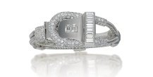 Montre-bracelet Art Déco de Boucheron en or blanc et diamants, vers 1936. Estimation: 17 000-24 000 euros.